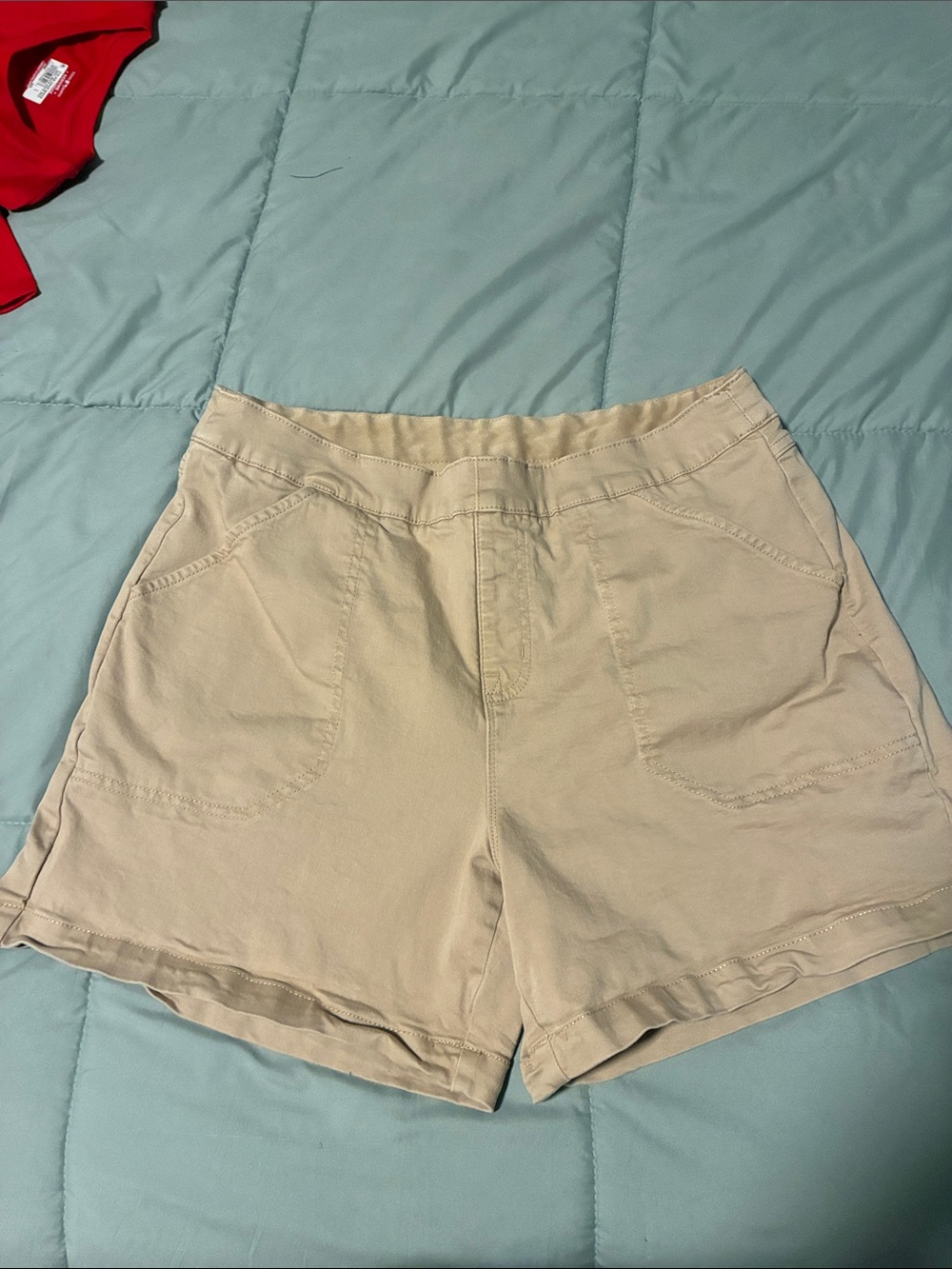 Nautica Beige High-Waist Casual Pull-On Shorts